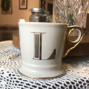 Anthropology Gold Letter Mug